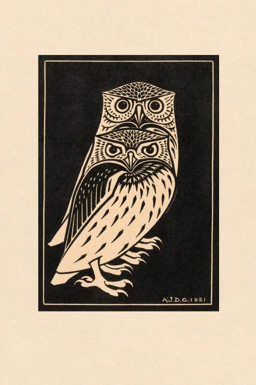 Two Owls, 1921 by Julie De Graag wall art