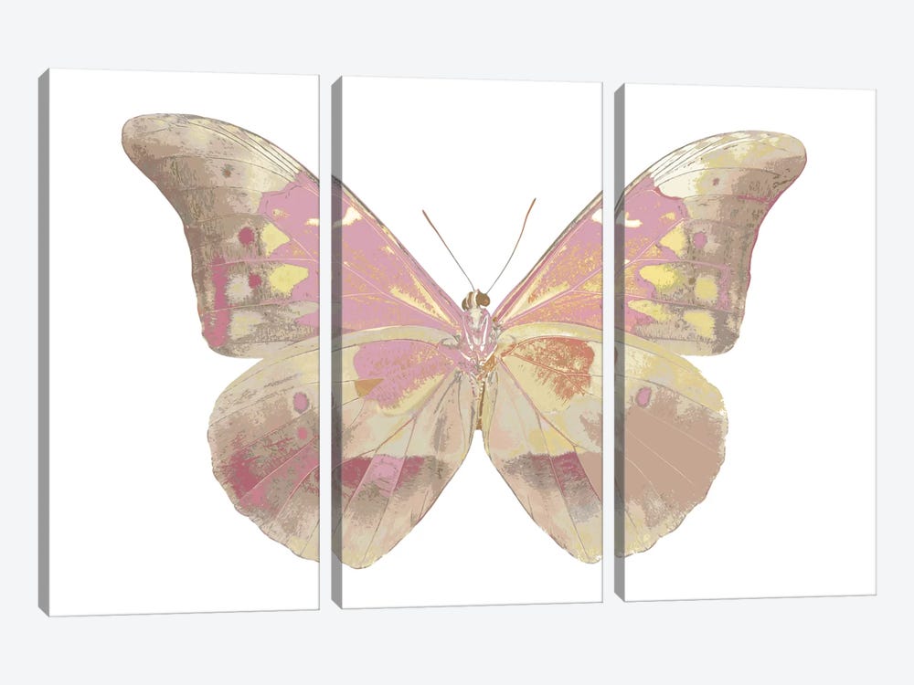 Butterfly In Teal I by Julia Bosco 3-piece Canvas Artwork