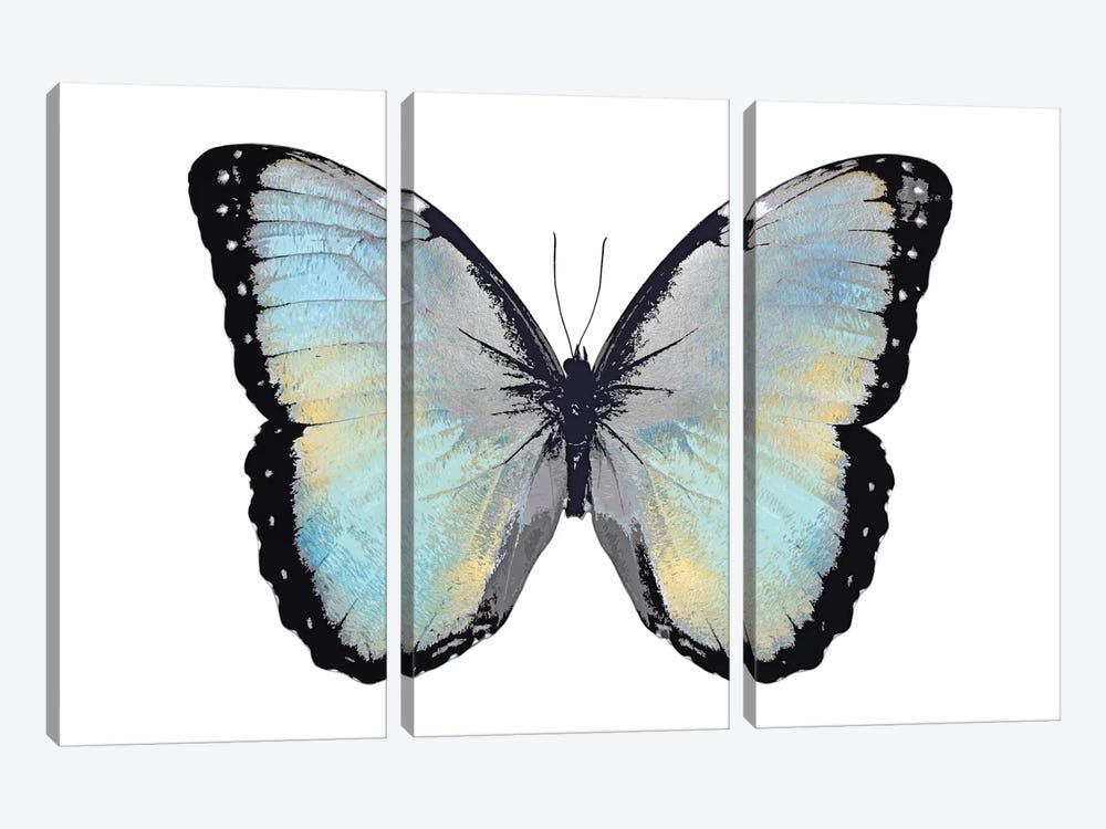 Blue Hue Butterfly by Julia Bosco 3-piece Canvas Art