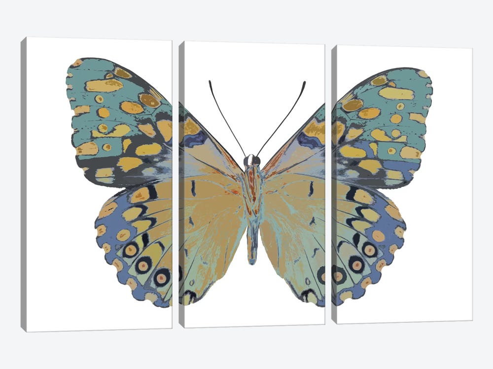 Butterfly In Amethyst II by Julia Bosco 3-piece Canvas Wall Art