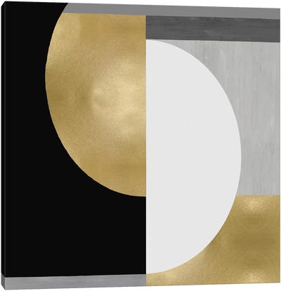 Balanced in Gold II Canvas Art Print - Silver Art