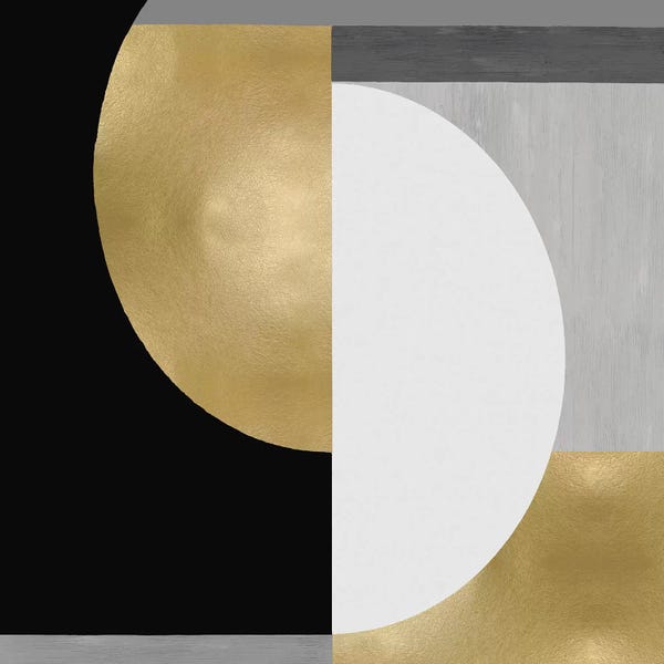 Large Modern Art - Canvas Prints: Balanced in Gold II by Justin Thompson