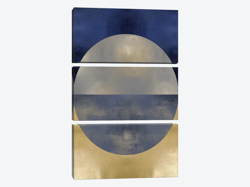 Blue Sphere I by Justin Thompson 3-piece Canvas Print