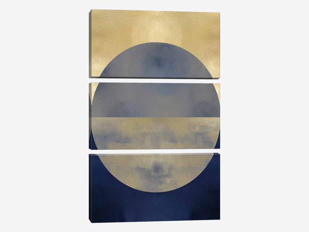 Blue Sphere II by Justin Thompson 3-piece Canvas Wall Art