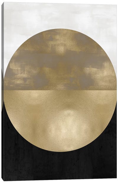 Gold Sphere Canvas Art Print - Geometric Abstract Art