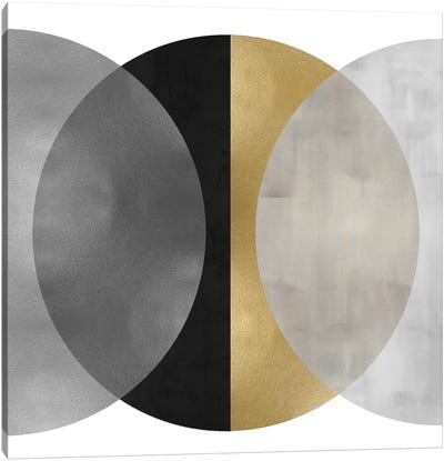 Intersect I Canvas Art Print - Gold & Silver