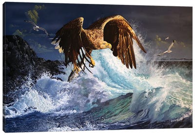 Pacific Storm Canvas Art Print - Buzzard & Hawk Art