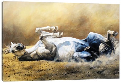 Horse Dusting Canvas Art Print - Julian Wheat