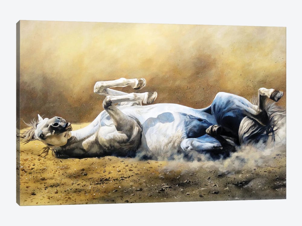 Horse Dusting by Julian Wheat 1-piece Canvas Art