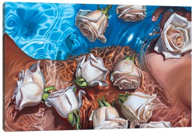 Rose Water Canvas Art Print - Bathroom Nudes Art