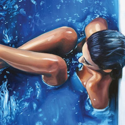 Blue I by Julia Ryan framed canvas print