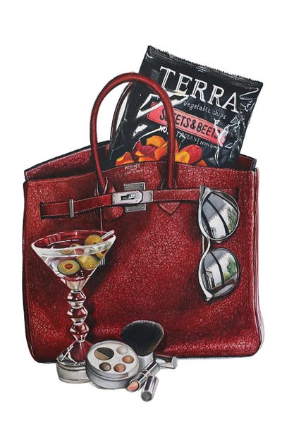 Still Lifes For The Modern World: Martini & Makeup  Birkin by Julia Ryan