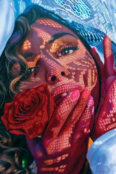 Hyperreal Portraits: Nicole Through Lace by Julia Ryan