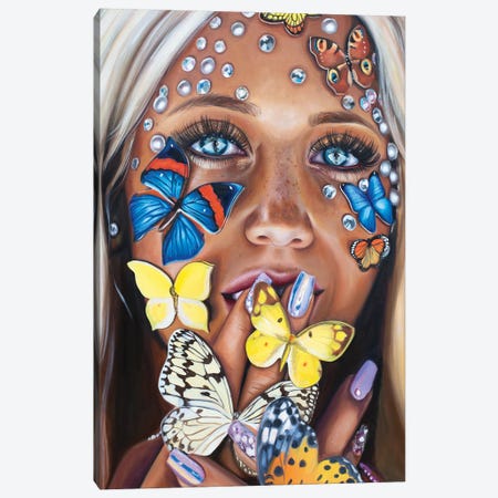 Butterfly Kiss Canvas Print #JUY6} by Julia Ryan Canvas Art Print