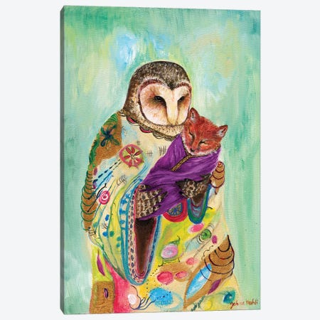 Mother Owl Canvas Print #JVA18} by Jahna Vashti Art Print