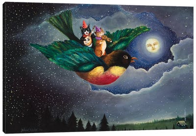 A Robin's Dream Canvas Art Print - Robin Art