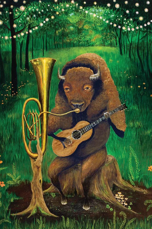 One Man Bison Band by Jahna Vashti wall art