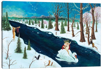 The Holly Bear Prince Canvas Art Print - Swan Art