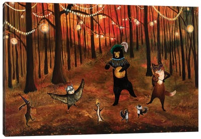 Autumn Splendor Canvas Art Print - Owl Art