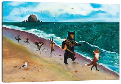 Beach Day! Canvas Art Print - Rabbit Art