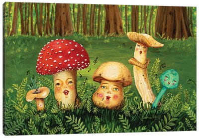 Shroom Tunes Canvas Art Print - Mushroom Art