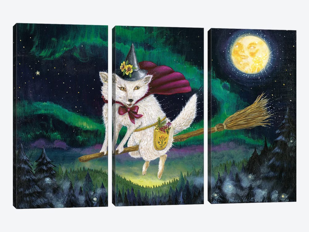 Moon Fox Magick by Jahna Vashti 3-piece Canvas Wall Art