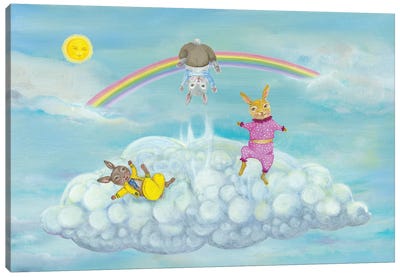 Cloud Bunnies Canvas Art Print - Jahna Vashti