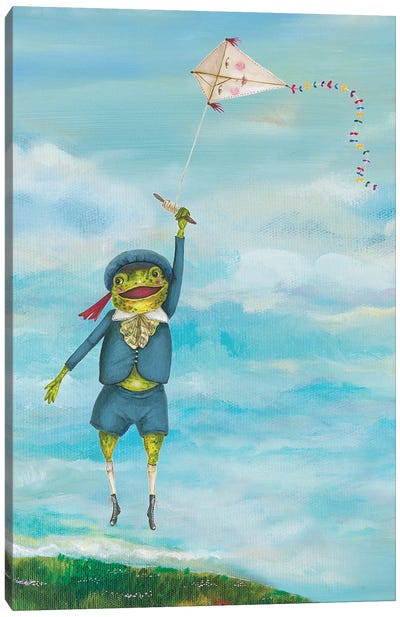 No More Chores For Froggie Canvas Art Print - Jahna Vashti