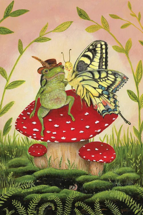 Toadstool Sweethearts by Jahna Vashti wall art