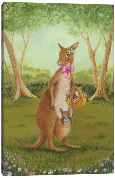 Momma Roo Canvas Art Print - Kangaroo Art