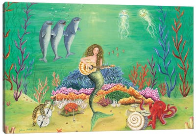 Ocean Song Canvas Art Print - Jellyfish Art