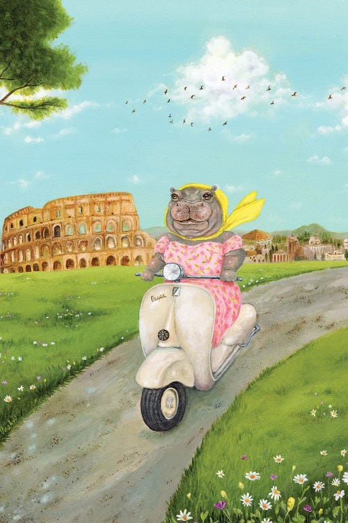 Delores In Rome by Jahna Vashti canvas print