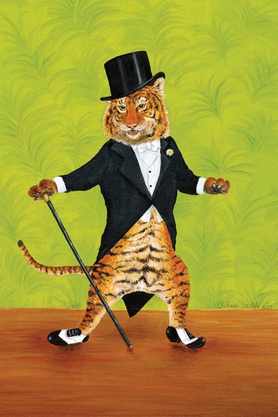 Tapping Tiger by Jahna Vashti art print