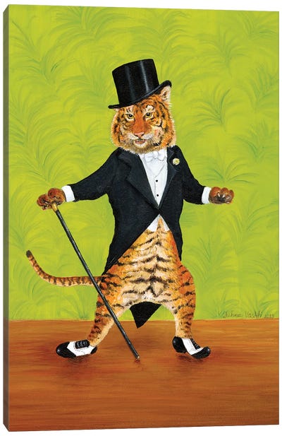 Tapping Tiger Canvas Art Print - Office Humor
