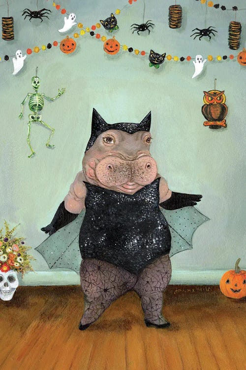 Delores Hosts Halloween by Jahna Vashti wall art