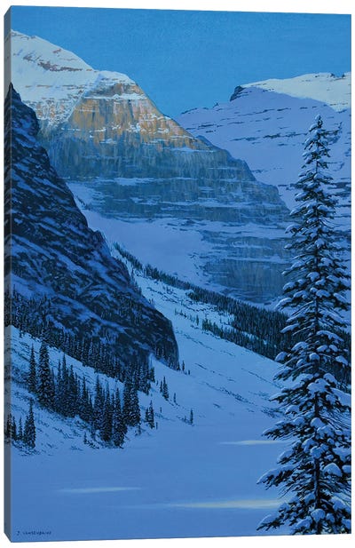 A Winter's Light Canvas Art Print - Blue Art