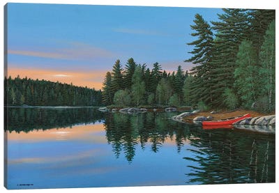 The Quietest Moments Canvas Art Print - Canoe Art