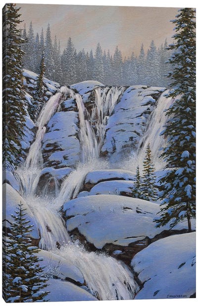 Winter Falls Canvas Art Print - Purple Art