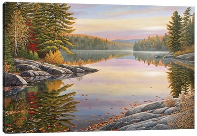 A Moment Of Silence Canvas Art Print - Mountain Sunrise & Sunset Art