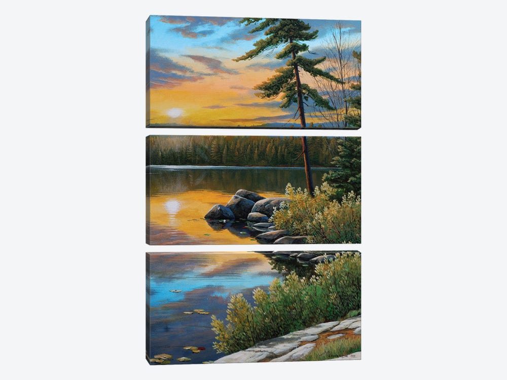 Sunset Reflections by Jake Vandenbrink 3-piece Canvas Artwork