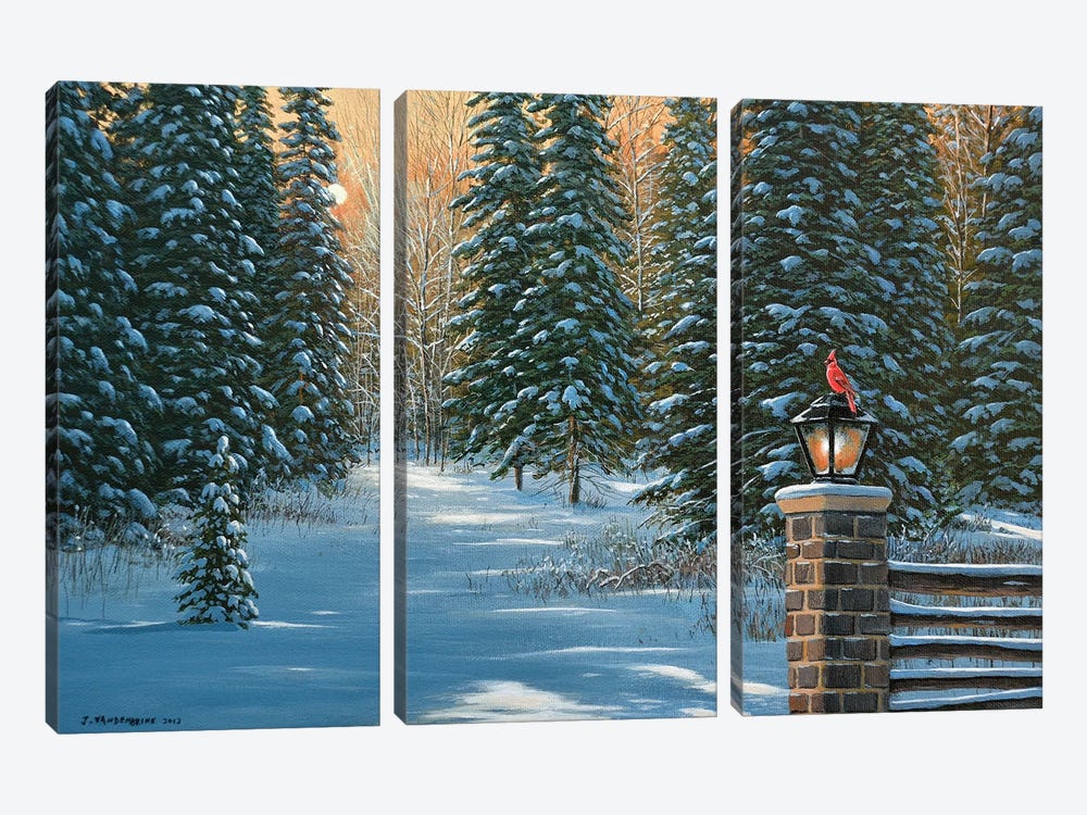 On A Winter's Light by Jake Vandenbrink 3-piece Canvas Wall Art