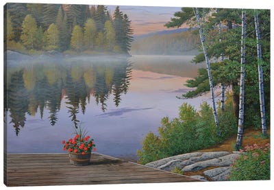 Life At The Lake Canvas Art Print - Reflective Moments