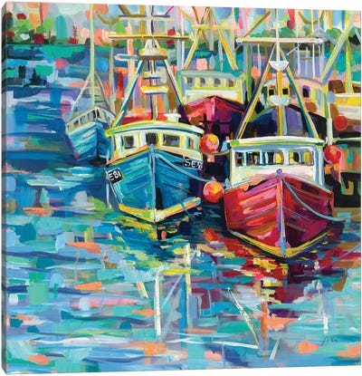 Stonington Docks Canvas Art Print - Jeanette Vertentes