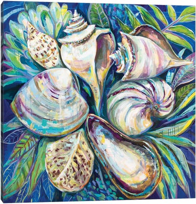 Tropical Canvas Art Print - Sea Shell Art