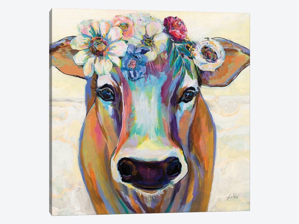 Beau with Flowers by Jeanette Vertentes 1-piece Canvas Artwork
