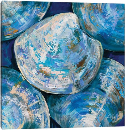 Blue Cherry Stones Canvas Art Print - Jeanette Vertentes