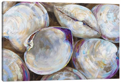Clambake Cluster Canvas Art Print - Sea Shell Art