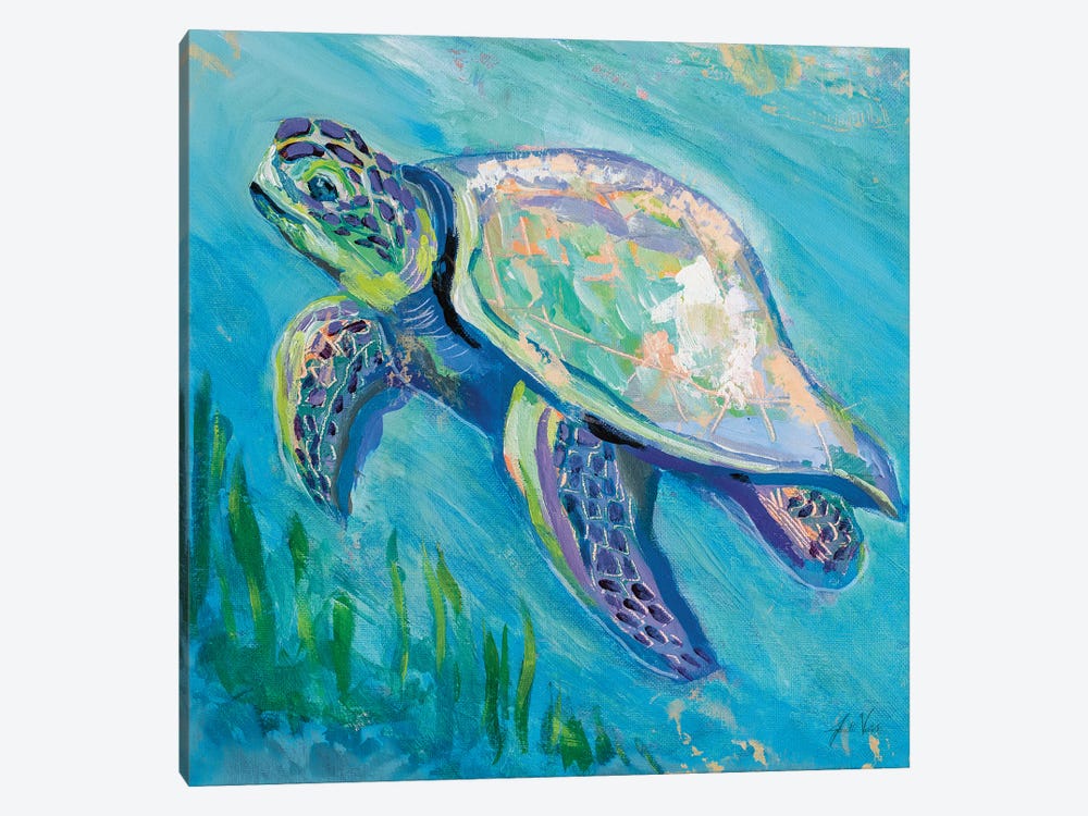 Sea Turtle Swim II by Jeanette Vertentes 1-piece Canvas Print