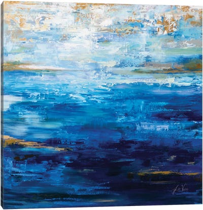 Deep Blue Canvas Art Print - Coastal & Ocean Abstract Art