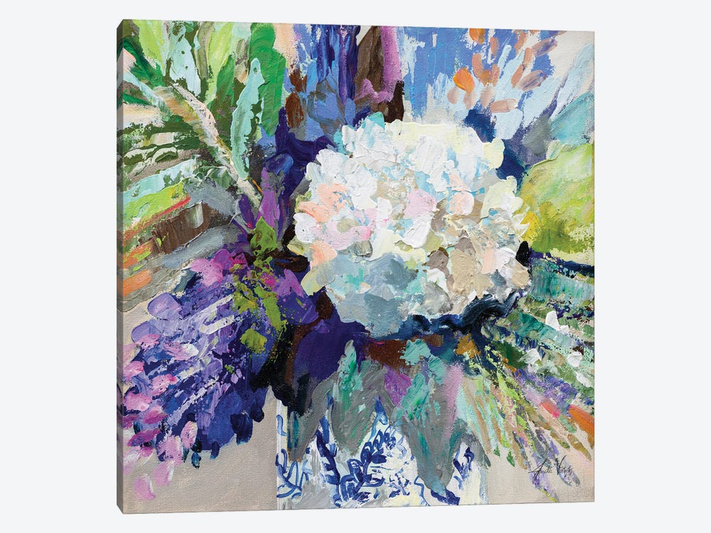 Hydrangea Chinoiserie I by Jeanette Vertentes 1-piece Canvas Art Print